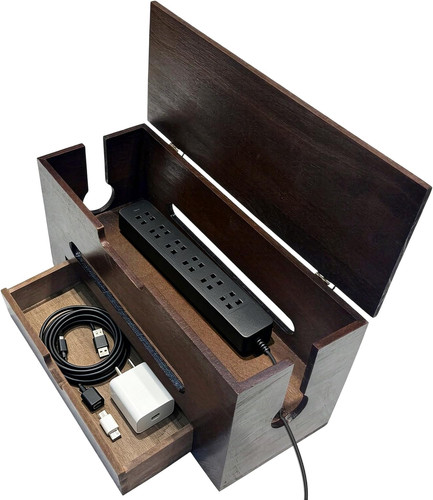 Cable management box with - box,