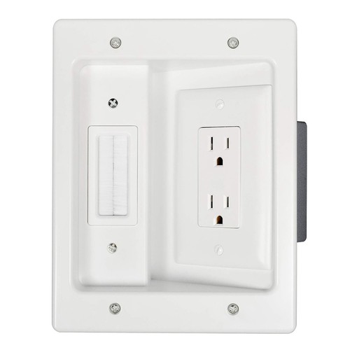 Recessed outlet box - recessed, in