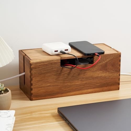 Acacia wood cable management - wood,