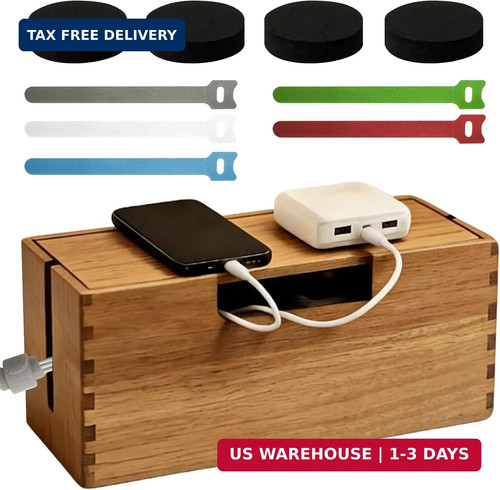 Acacia wood cable management - acacia,