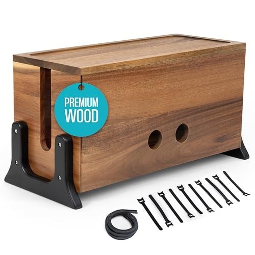 Cable management box wood - box,