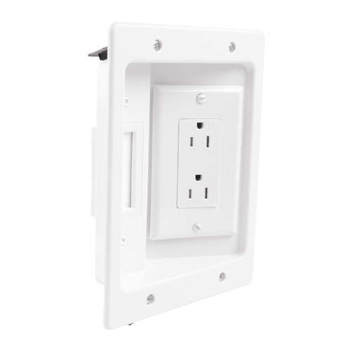 Recessed outlet box - outlet, in